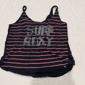 Roxy Pink and Black Striped Tank